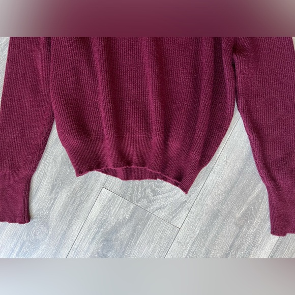 Elodie (Nordstroms) Burgundy Chunky Knit Crewneck Casual Cozy Sweater Size S - Picture 6 of 8